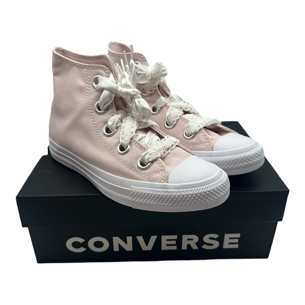 Converse Chuck Taylor All Star Shoes Women's Sz 9 Pink Crochet Laces Big Eyelets